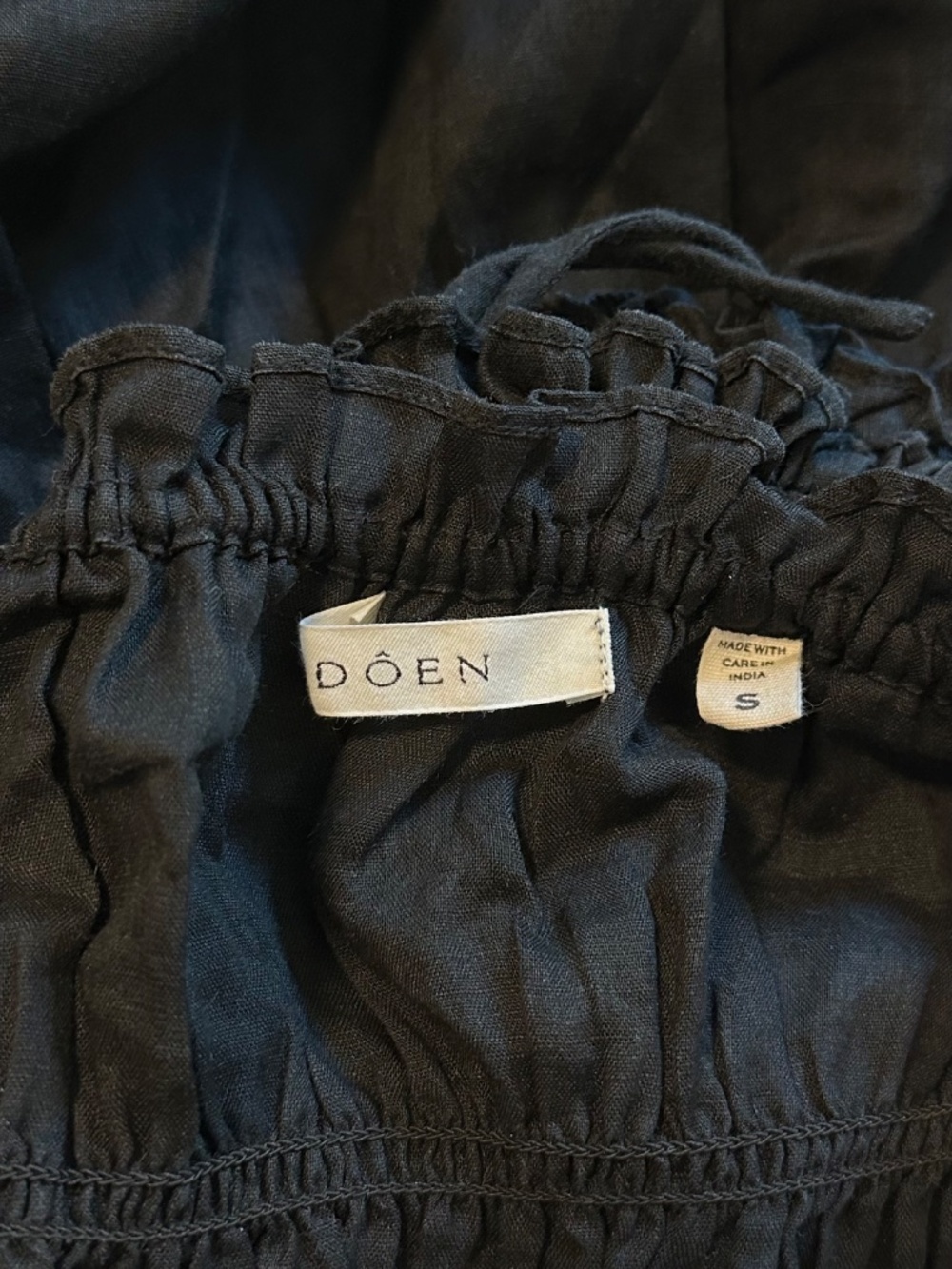 Doên Black Maxi Dress 100% Ramie - Picture 4 of 5